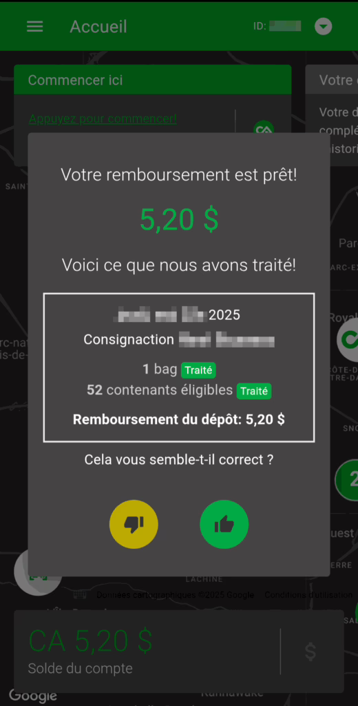 Appli consignaction, dépôt de consigne traité