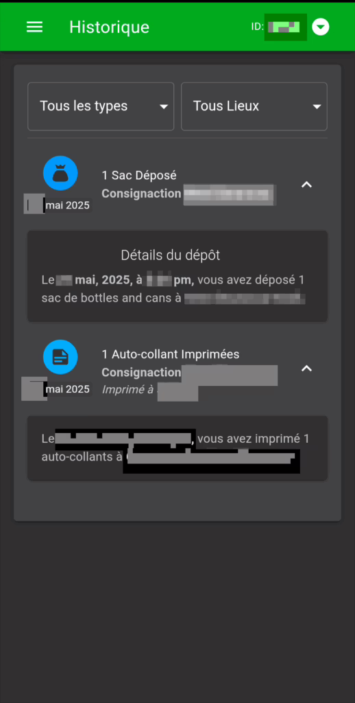 Appli consignaction, historique